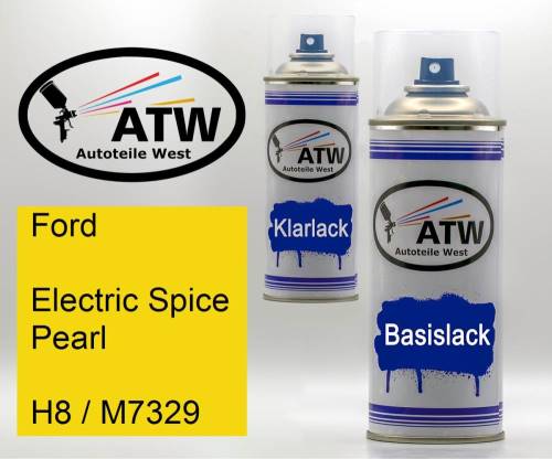 Ford, Electric Spice Pearl, H8 / M7329: 400ml Sprühdose + 400ml Klarlack - Set, von ATW Autoteile West.